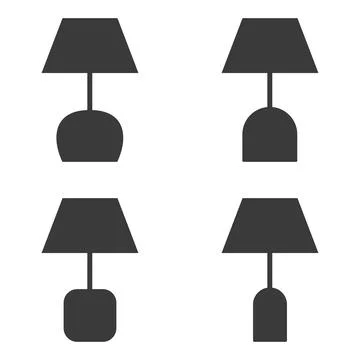 Table lamp icons vector background Stock Illustration