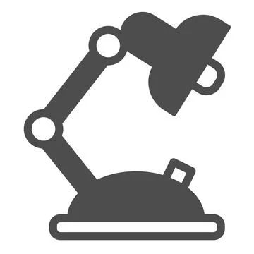 Table lamp, illumination, lighter solid icon, education concept, lighting vector Stock Illustration