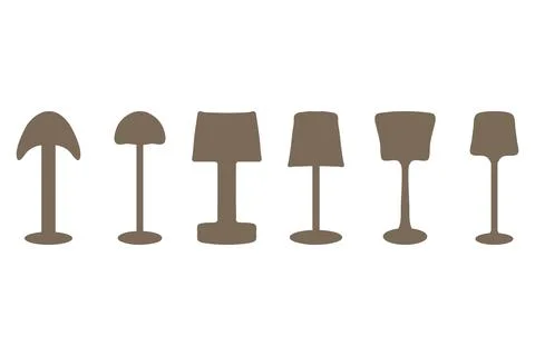 Table lamp illustration design set Stock Illustration