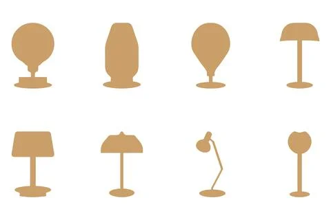 Table lamp illustration design set Stock Illustration