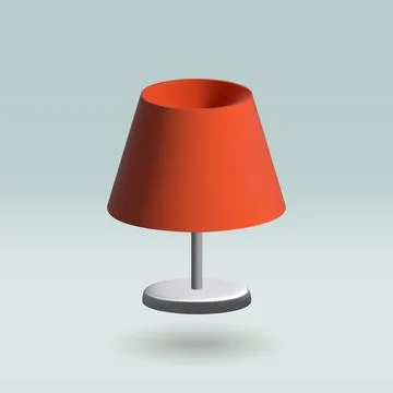 Table lamp isolated vector 3d icon. table lamp 3d illustration. 스톡 일러스트
