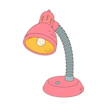 Table lamp isolated on a white background. Cartoon style Stock Illustration