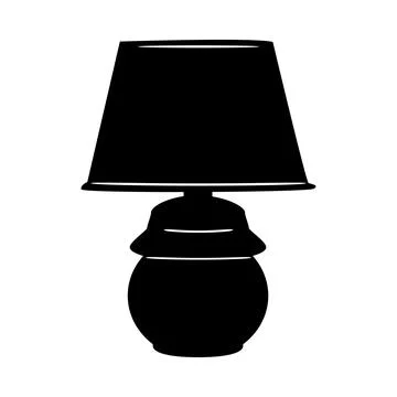 Table lamp isolated on white background. Night light icon. Bedroom lampshade Stock Illustration