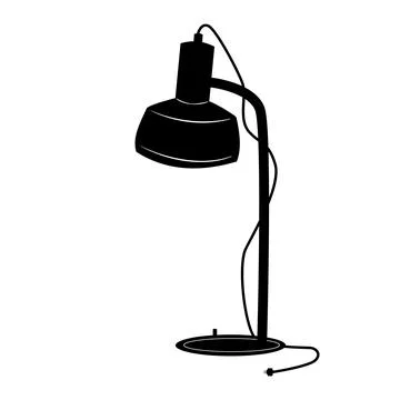 Table lamp isolated on white background. Night light icon. Bedroom lampshade. Stock Illustration