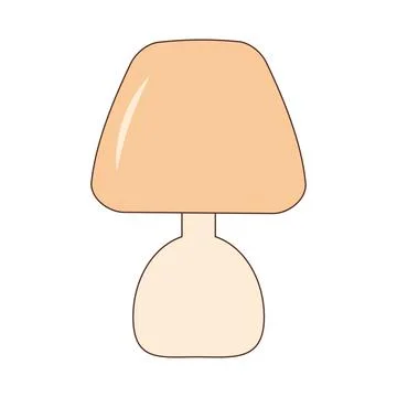 Table lamp isolated on white background. Doodle icon. Stock Illustration