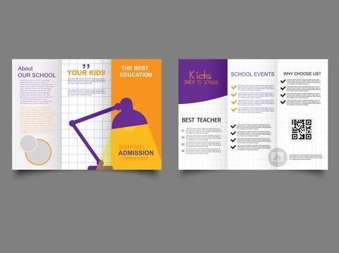 Table Lamp. Kids back to school education flyer. Admission flyer template Illustrazione stock