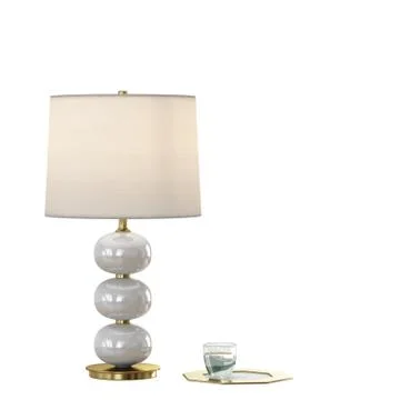 Table lamp with lampshade on a white background 3d Stock Illustration