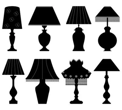 Table Lamp Light Black Stock Illustration