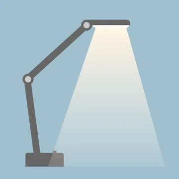 Table Lamp with light stream. Isolated flat color style illustration. Illustrazione stock