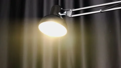 Table lamp light turns on 스톡 동영상 184619332