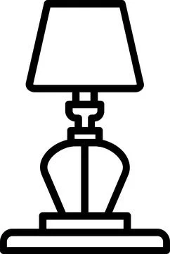 Table Lamp Line Icon Design Stock-Illustration