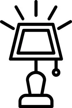 Table Lamp Line Icon Design Stock Illustration