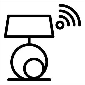 Table lamp line icon vector illustration isolated on white background Stock Illustration