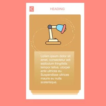 Table lamp  mobile vertical banner design design. Vector 스톡 일러스트