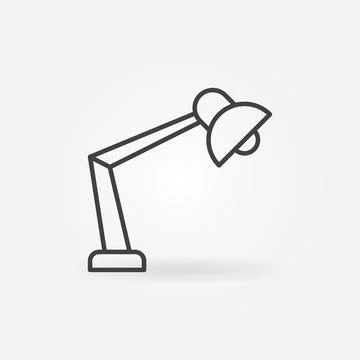 Table Lamp outline vector concept icon or sign Stock Illustration