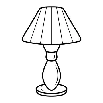 Table Lamp Outline Vector Illustration Stock Illustration