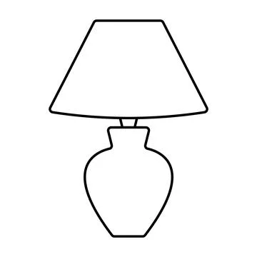 Table Lamp Outline Vector Illustration Stock Illustration
