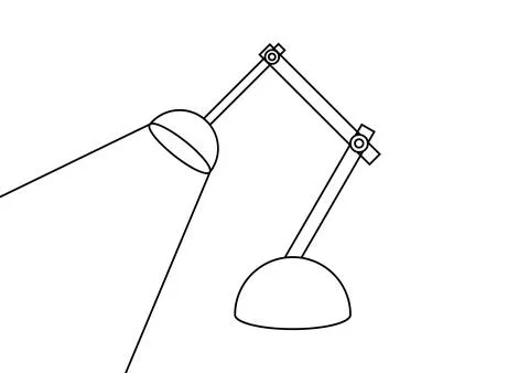 Table lamp outline on white background Stock Illustration