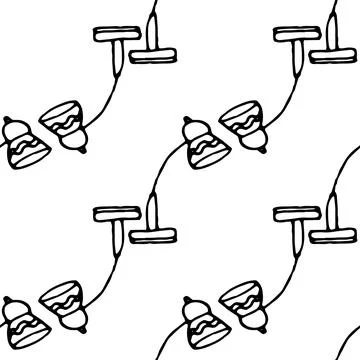 Table lamp pattern. Vector table lamp with seamless pattern with a pattern of Stock Illustration