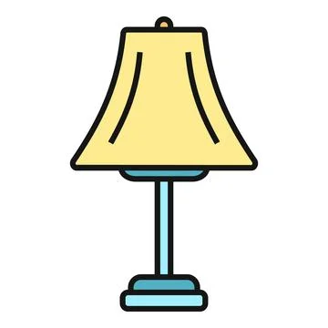 Table lamp providing ambient electric light icon Stock Illustration