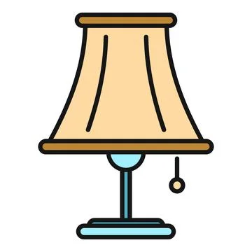 Table lamp providing artificial lighting for home decor Stock Illustration