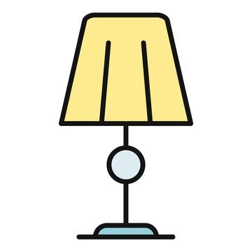 Table lamp providing illumination for interior decor Stock Illustration