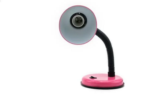 Table lamp in red on an isolated background Stock Photos