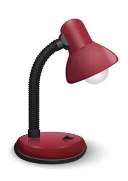 Table lamp. Red reading lamp. Vector illustration Stock Illustration