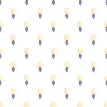 Table lamp seamless pattern creating an interior background design Stock Illustration