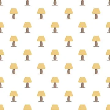 Table lamp seamless pattern furnishing home interior decor 库存插图