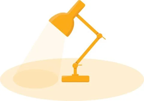 Table lamp with a shadow from the light. Vector stock illustration isolated on Stock Illustration