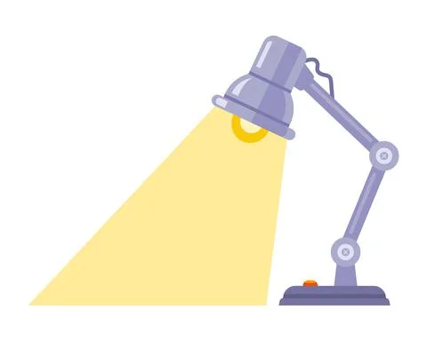 The table lamp shines. reading device in the dark. Stock Illustration