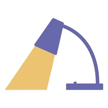 Table lamp shines a warm yellow light Stock Illustration