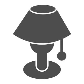 Table lamp solid icon, Furniture concept, bedside lamp sign on white background 스톡 일러스트