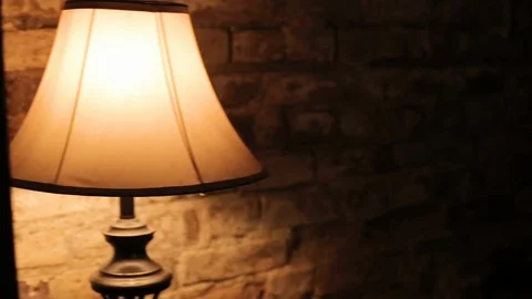  table lamp stands on the table (colour) Stock Footage 122446632