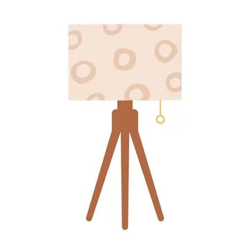 A table lamp with a stylish lampshade isolated on a white background Stock Illustration