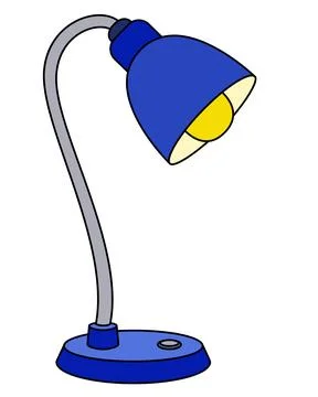 Table lamp vector full color picture. Portable table lamp with universal flexibl Stock Illustration