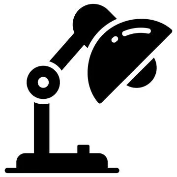 Table lamp vector glyph icon, school and education icon. Stock Illustration