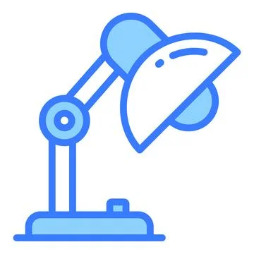 Table lamp vector line icon, school and education icon. Stock Illustration