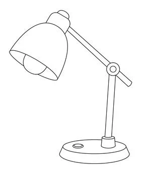 Table lamp vector linear image for logo, pictogram or coloring. Illustrazione stock