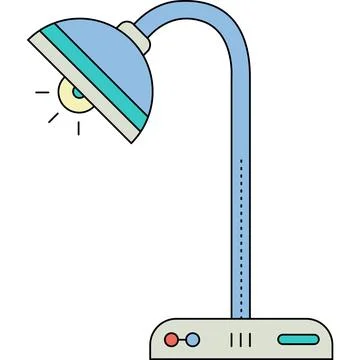 Table lamp vector office desk light isolated icon Stock Illustration