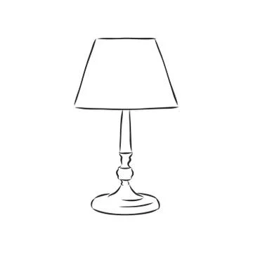 Table lamp vector sketch icon isolated on background. Hand drawn Table lamp i 스톡 일러스트