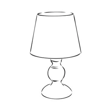 Table lamp vector sketch icon isolated on background. Hand drawn Table lamp i 스톡 일러스트
