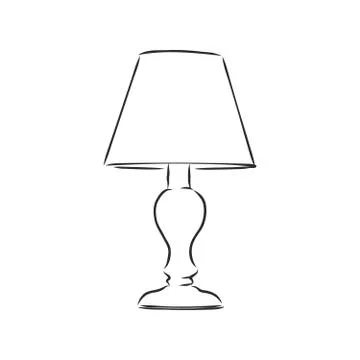 Table lamp vector sketch icon isolated on background. Hand drawn Table lamp i 스톡 일러스트