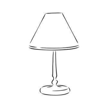 Table lamp vector sketch icon isolated on background. Hand drawn Table lamp i Stock Illustration