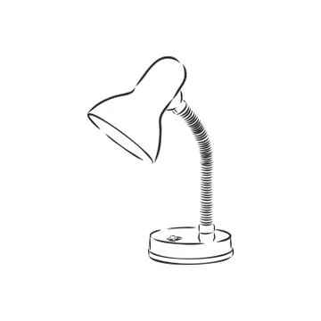 Table lamp vector sketch icon isolated on background. Hand drawn Table lamp i Stock Illustration