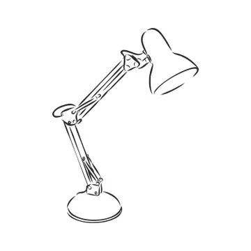 Table lamp vector sketch icon isolated on background. Hand drawn Table lamp i 스톡 일러스트