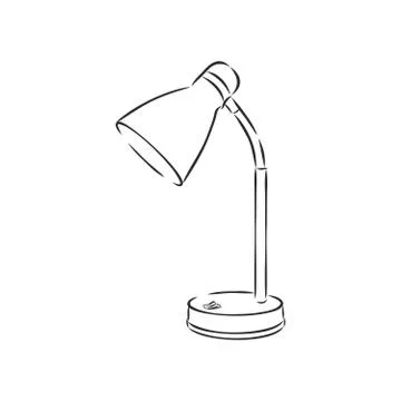 Table lamp vector sketch icon isolated on background. Hand drawn Table lamp i Stock Illustration
