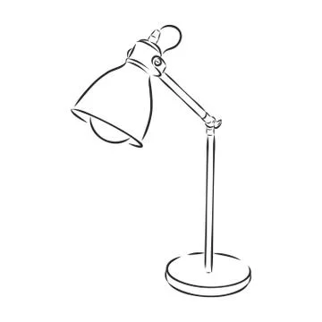 Table lamp vector sketch icon isolated on background. Hand drawn Table lamp i 스톡 일러스트