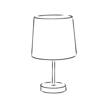 Table lamp vector sketch icon isolated on background. Hand drawn Table lamp i 스톡 일러스트